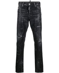 DSquared² - Straight-Leg-Jeans mit Kristallen - Lyst