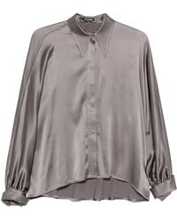 Styland - Kimono-Sleeve Satin Shirt - Lyst