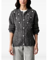 Silvian Heach - Cardigan À Ornements De Cristaux En Maille Brossée - Lyst
