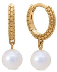 Monica Vinader - Heirloom Pearl-Embellished Huggie Earrings - Lyst