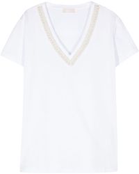 Liu Jo - Camiseta con detalle de perlas artificiales - Lyst