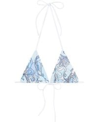 PUCCI - Orchidee-Print Triangle Bikini Top - Lyst