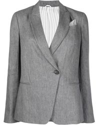 Brunello Cucinelli Asymmetrische Blazer - Grijs