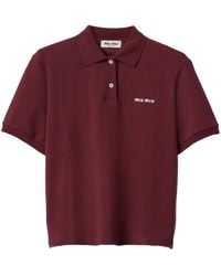 Miu Miu - Poloshirt Met Geborduurd Logo - Lyst