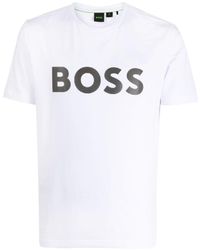 BOSS - T-shirt girocollo con stampa - Lyst