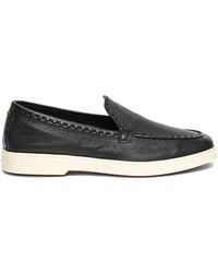 Santoni - Tumbled-Leather Loafers - Lyst