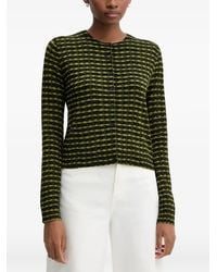 Benetton - Geometric-Pattern Button-Front Cardigan - Lyst