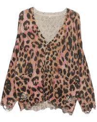 R13 - Leopard-Print Distressed Cardigan - Lyst