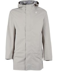 K-Way - Hooded Mid-Length Coat - Lyst