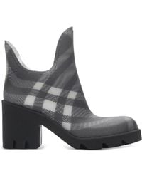 Burberry - Check Marsh Heeled Rain Boots 65 - Lyst