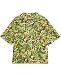 Marni - Chemise En Popeline Marron À Imprimé Pop Flowers - Lyst