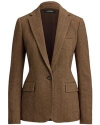 Ralph Lauren - Rl67 Herringbone-Pattern Single-Breasted Blazer - Lyst