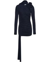 Magda Butrym - Vestido midi drapeado con apliques florales - Lyst