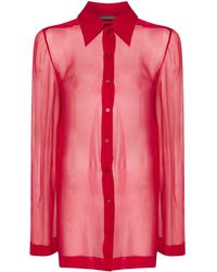 Alberta Ferretti - Gathered-detail Silk Shirt - Lyst