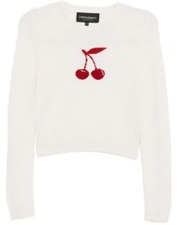 Cynthia Rowley - Intarsia Cropped Sweater - Lyst