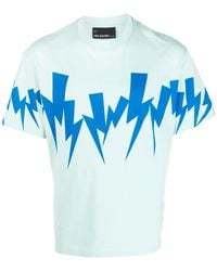 Neil Barrett - Thunderbolt-Print Cotton T-Shirt - Lyst