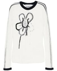 Iceberg - Floral-Embroidered Ribbed Sweater - Lyst