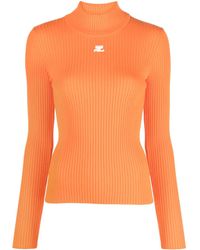 Courreges - Haut En Maille À Col Montant - Lyst