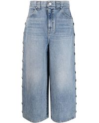 Khaite - Rapton Studded Cropped Wide-leg Jeans - Lyst