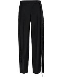 McQueen - Satin-Trim Draped Trousers - Lyst