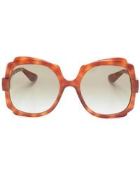 Gucci - Tortoiseshell-Effect Square-Frame Sunglasses - Lyst