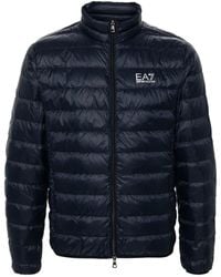 EA7 - Logo Short Down Jacket - Lyst