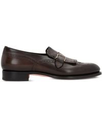 Santoni - Perforated Leather Brogues - Lyst