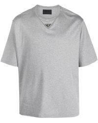 Prada - T-shirt en coton à plaque logo - Lyst