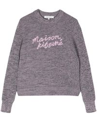 Maison Kitsuné - Handwriting Logo-Embroidered Jumper - Lyst