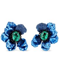 Anabela Chan - 18Kt Poppy Weißgoldohrringe Mit Smaragd Und Saphir - Lyst