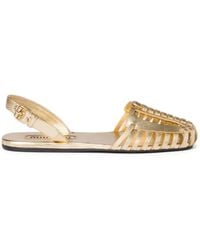 Miu Miu - Sandales Tressées À Bride Arrière - Lyst