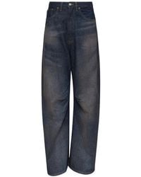 MM6 by Maison Margiela - Faded-Effect Wide-Leg Jeans - Lyst