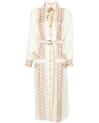 Zimmermann - Robe Ceinturée À Motif Géométrique - Lyst