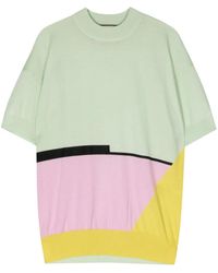 Plan C - Intarsia-Knit Merino Wool T-Shirt - Lyst