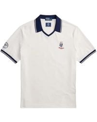 Polo Ralph Lauren - X Wimbledon Striped Trim Logo Patch Polo Shirt - Lyst