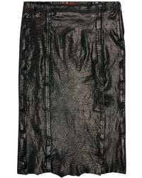 DIESEL - L-rupa Leather Midi Skirt - Lyst