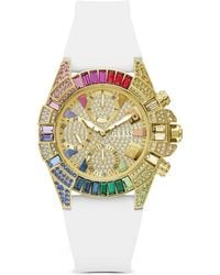 Guess - Pride Limited Edition Witgouden Analoog Horloge - Lyst