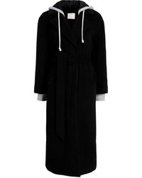 Cinq À Sept - フーデッド ベルテッドコート - Lyst