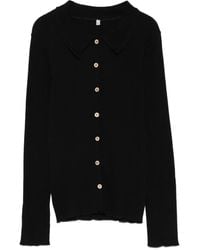 Baserange - Button-Front Ribbed Cardigan - Lyst