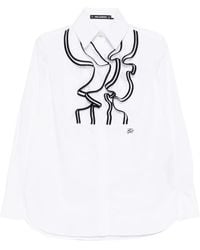 KARL LAGERFELD - Logo-Embroidered Shirt - Lyst