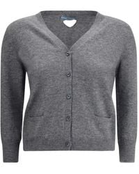 Prada - Geknöpfter Cardigan mit V-Ausschnitt - Lyst