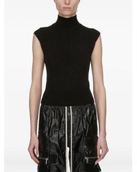 Rick Owens - Ribbed Turtleneck Sleeveless Top - Lyst