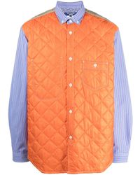 Junya Watanabe - Quilted-panel Striped Shirt - Lyst