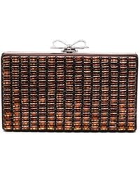 Self-Portrait - Crystal-Embellished Bow Clutch Bag - Lyst