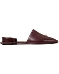 Tory Burch - Pierced Leather Slippers - Lyst