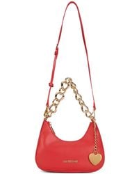 Love Moschino - Chain-Link Heart-Charm Shoulder Bag - Lyst