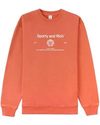 Sporty & Rich - Crest-print Crew-neck Sweatshirt - Lyst