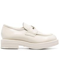 Love Moschino - Logo-plaque Leather Loafers - Lyst