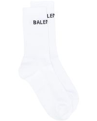 Balenciaga - Intarsia-knit Logo Socks - Lyst