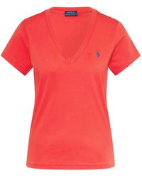 Polo Ralph Lauren - Logo-Embroidered V-Neck T-Shirt - Lyst